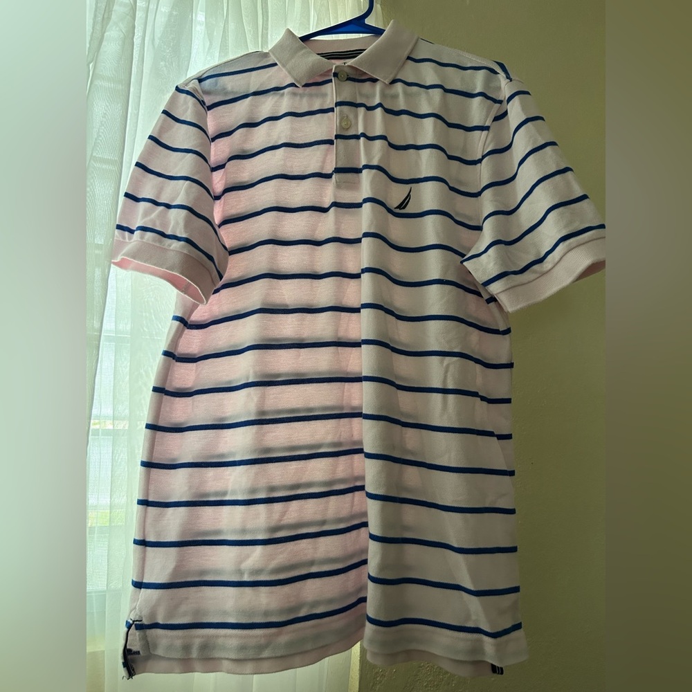 Nautica Classic Fit Polo in Pink and Blue